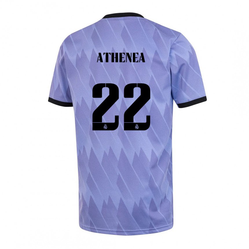 Hombre Camiseta Athenea Del Castillo #22 Púrpura Negro 2ª Equipación 2022/23 La Camisa