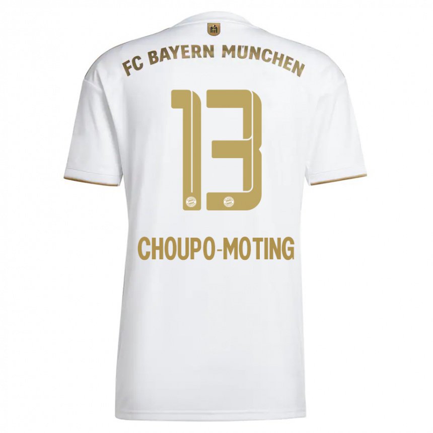 Hombre Camiseta Eric Maxim Choupo-moting #13 Oro Blanco 2ª Equipación 2022/23 La Camisa