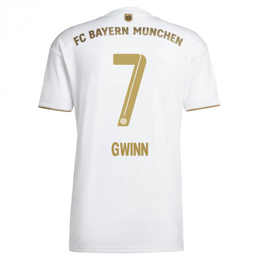Hombre Camiseta Giulia Gwinn #7 Oro Blanco 2ª Equipación 2022/23 La Camisa