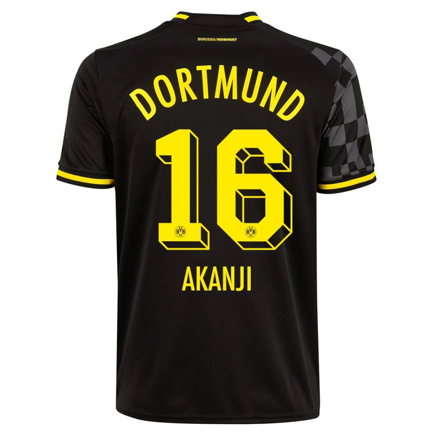 Hombre Camiseta Manuel Akanji #16 Negro 2ª Equipación 2022/23 La Camisa