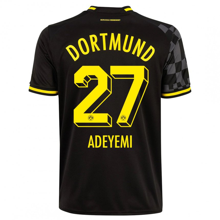 Hombre Camiseta Karim Adeyemi #27 Negro 2ª Equipación 2022/23 La Camisa