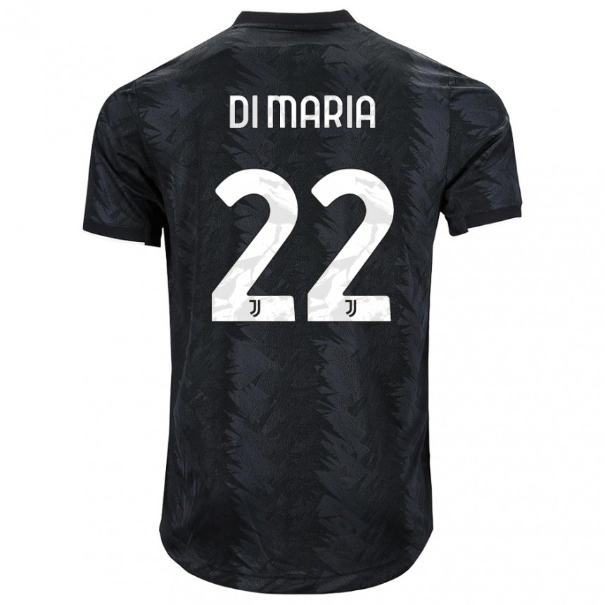 Hombre Camiseta Angel Di Maria #22 Negro Oscuro 2ª Equipación 2022/23 La Camisa