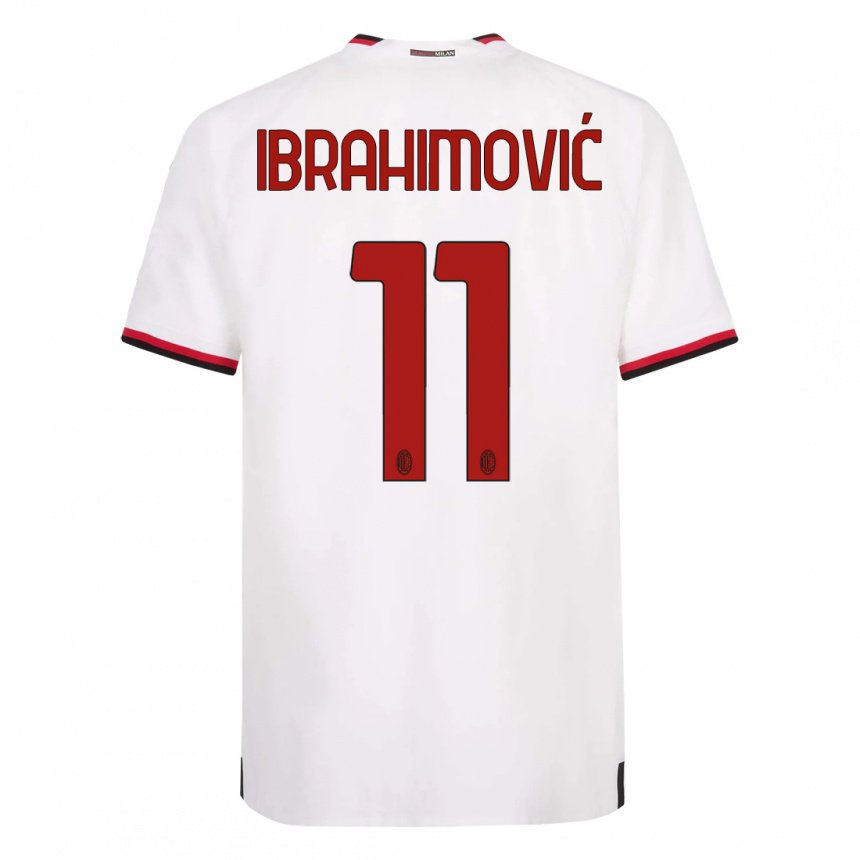 Hombre Camiseta Zlatan Ibrahimovic #11 Blanco Rojo 2ª Equipación 2022/23 La Camisa