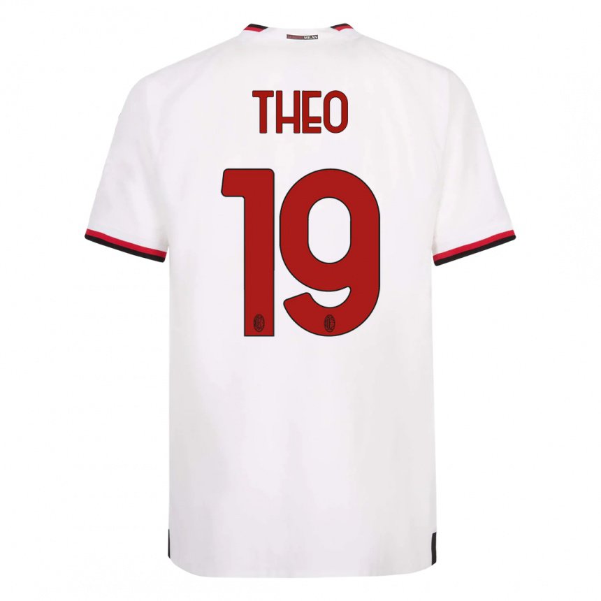 Hombre Camiseta Theo Hernandez #19 Blanco Rojo 2ª Equipación 2022/23 La Camisa