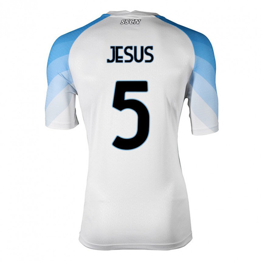 Hombre Camiseta Juan Jesus #5 Blanco Cielo Azul 2ª Equipación 2022/23 La Camisa