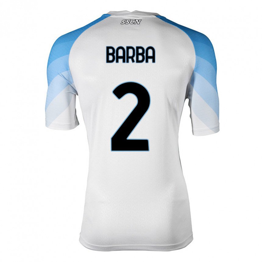 Hombre Camiseta Benedetto Barba #2 Blanco Cielo Azul 2ª Equipación 2022/23 La Camisa