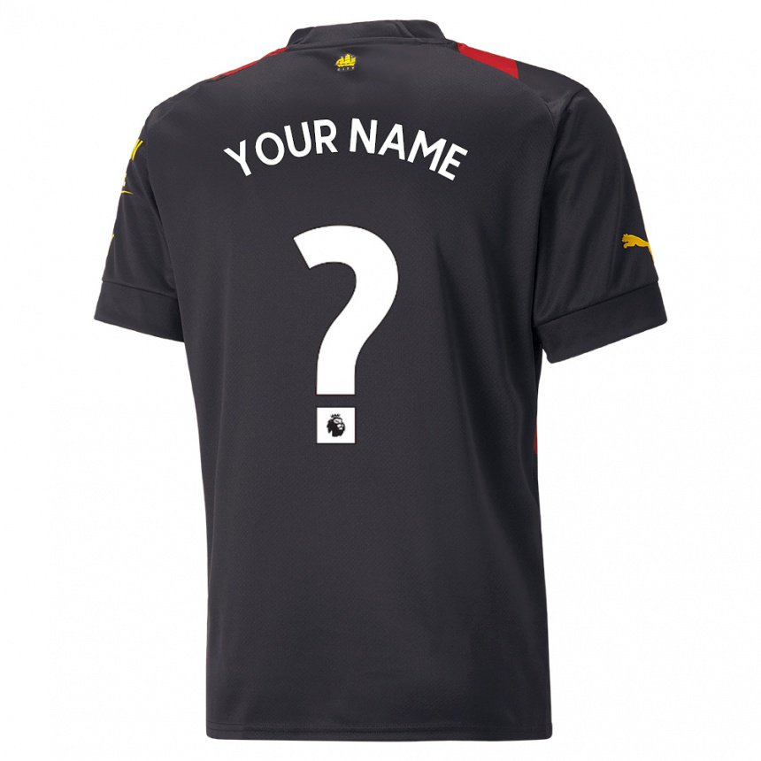 Hombre Camiseta Su Nombre #0 Negro Rojo 2ª Equipación 2022/23 La Camisa