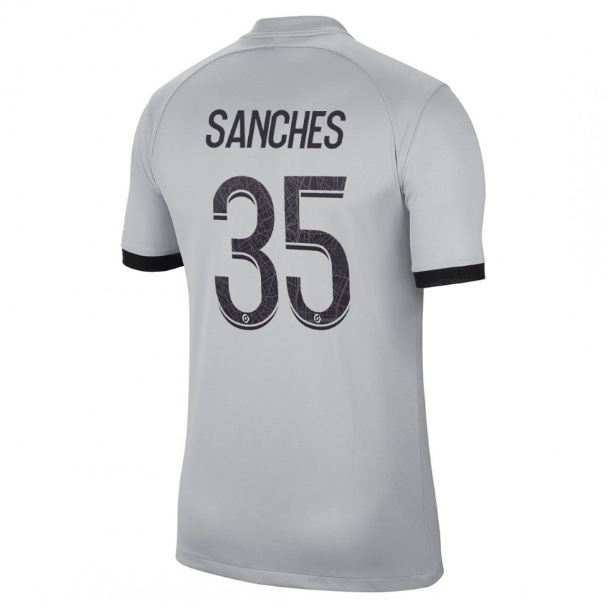 Hombre Camiseta Renato Sanches #35 Gris 2ª Equipación 2022/23 La Camisa