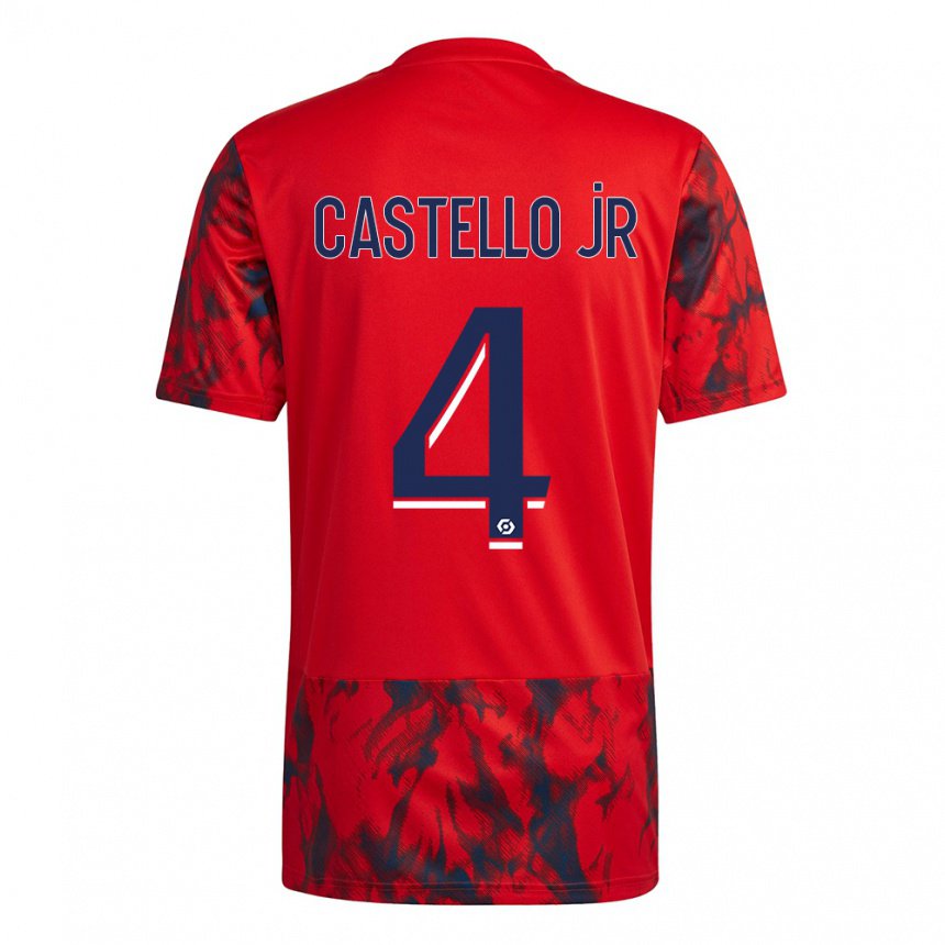 Hombre Camiseta Castello Lukeba #4 Espacio Rojo 2ª Equipación 2022/23 La Camisa
