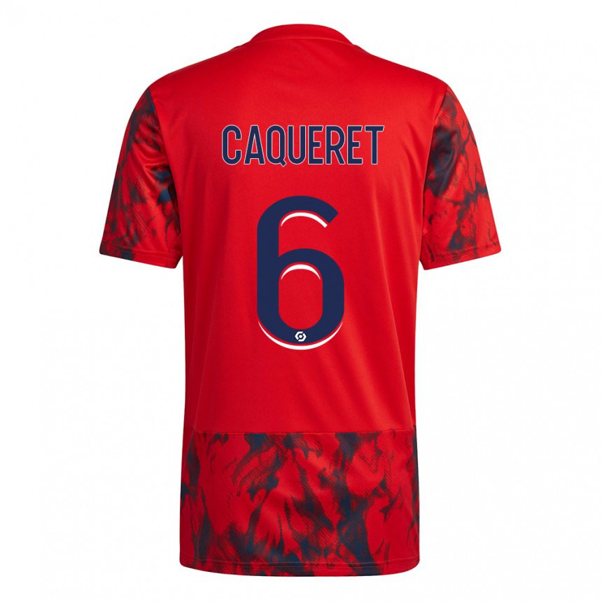 Hombre Camiseta Maxence Caqueret #6 Espacio Rojo 2ª Equipación 2022/23 La Camisa