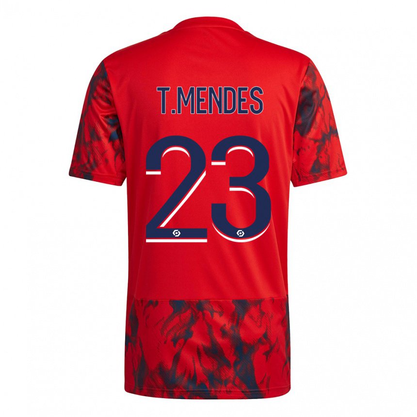 Hombre Camiseta Thiago Mendes #23 Espacio Rojo 2ª Equipación 2022/23 La Camisa