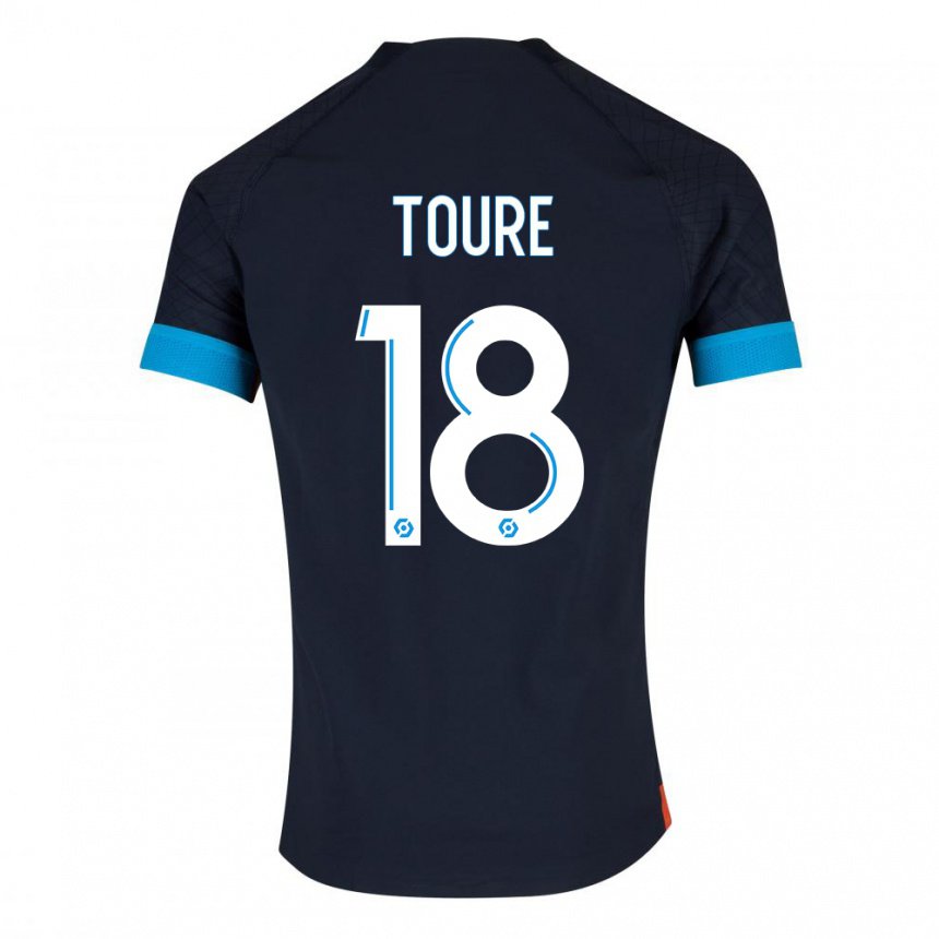 Hombre Camiseta Isaak Toure #18 Olímpico Negro 2ª Equipación 2022/23 La Camisa