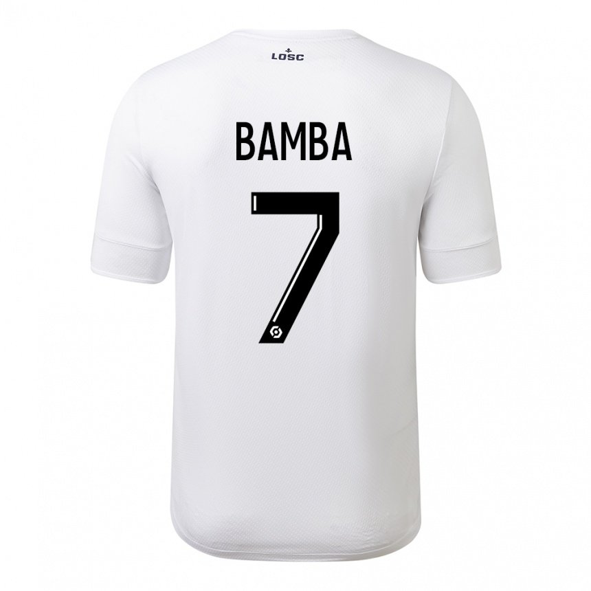 Hombre Camiseta Jonathan Bamba #7 Carmesí Blanco 2ª Equipación 2022/23 La Camisa