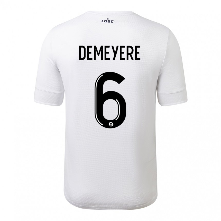 Hombre Camiseta Silke Demeyere #6 Carmesí Blanco 2ª Equipación 2022/23 La Camisa