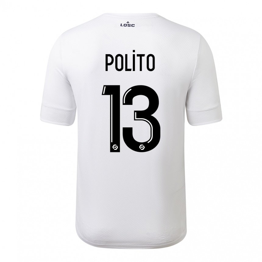 Hombre Camiseta Carla Polito #13 Carmesí Blanco 2ª Equipación 2022/23 La Camisa