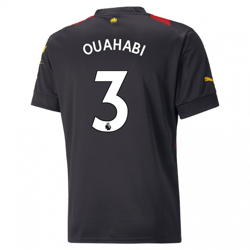 Hombre Camiseta Leila Ouahabi #3 Negro Rojo 2ª Equipación 2022/23 La Camisa