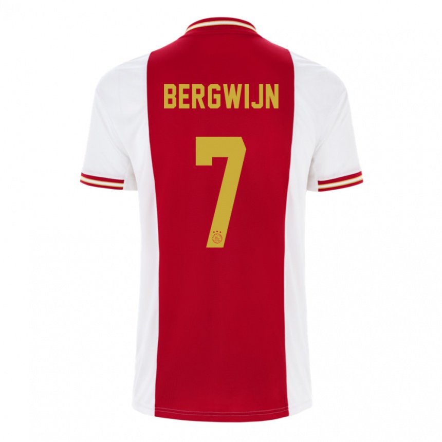 Mujer Camiseta Steven Bergwijn #7 Rojo Oscuro Blanco 1ª Equipación 2022/23 La Camisa