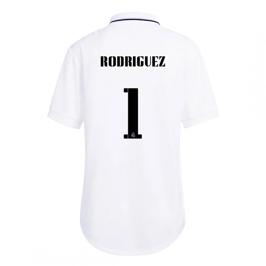 Mujer Camiseta Misa Rodriguez #1 Blanco Púrpura 1ª Equipación 2022/23 La Camisa