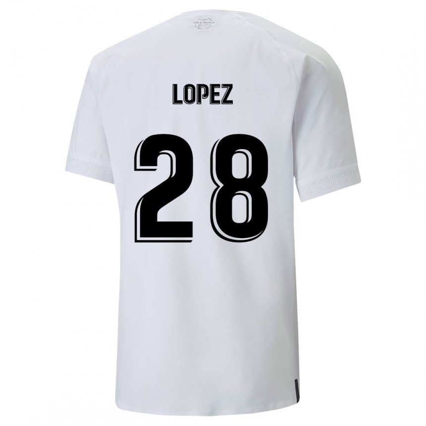 Mujer Camiseta Saray Lopez #28 Blanco Cremoso 1ª Equipación 2022/23 La Camisa