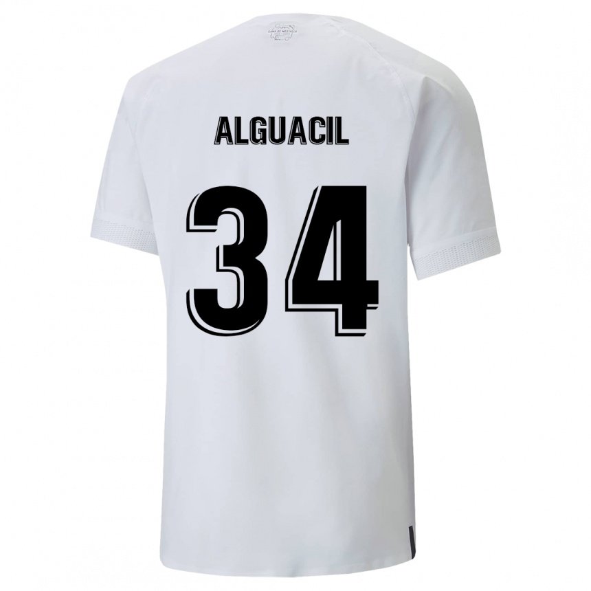 Mujer Camiseta Ainhoa Alguacil #34 Blanco Cremoso 1ª Equipación 2022/23 La Camisa