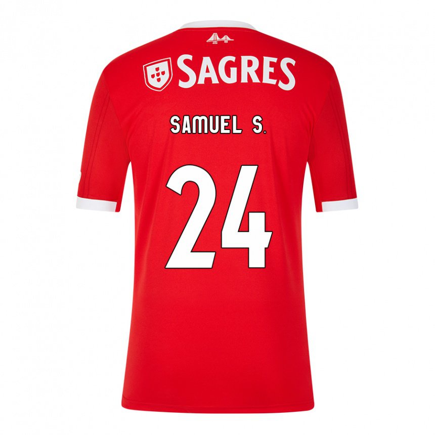 Mujer Camiseta Samuel Soares #24 Rojo Neón 1ª Equipación 2022/23 La Camisa