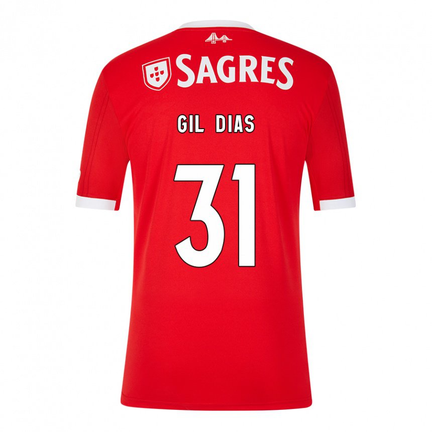 Mujer Camiseta Gil Dias #31 Rojo Neón 1ª Equipación 2022/23 La Camisa