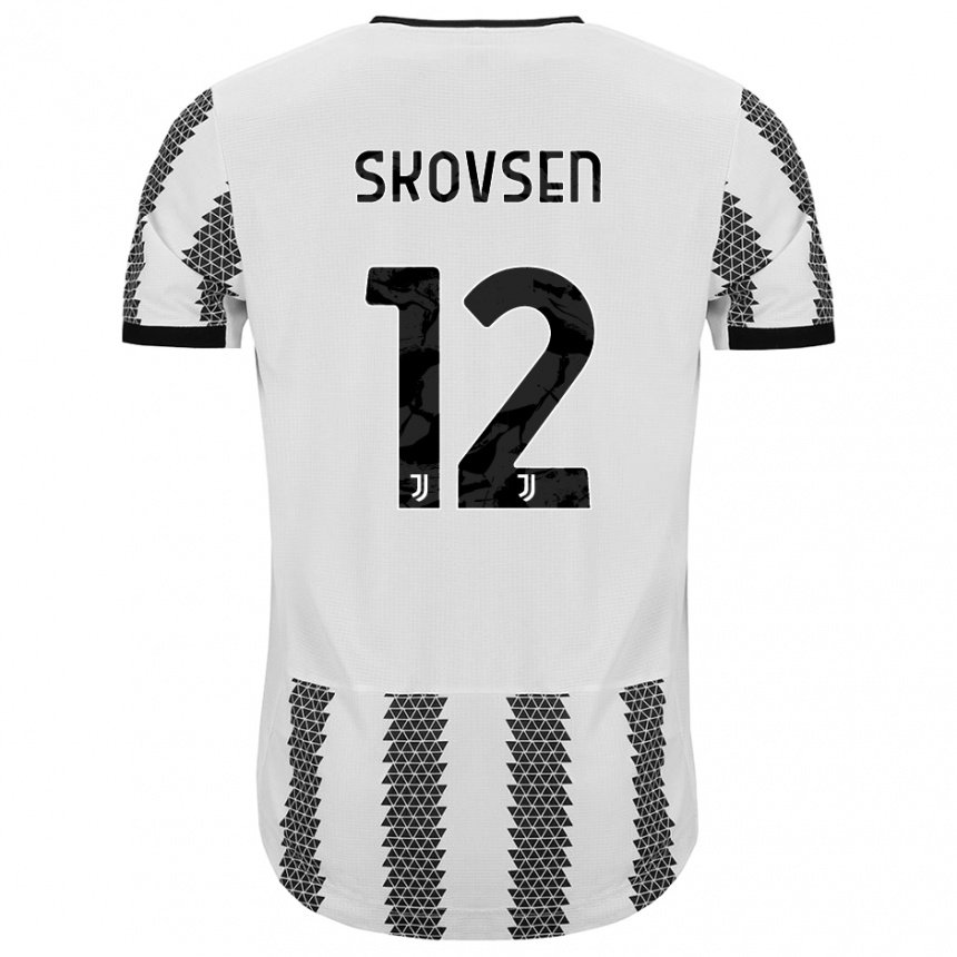 Mujer Camiseta Matilde Lundorf Skovsen #12 Blanco Negro 1ª Equipación 2022/23 La Camisa