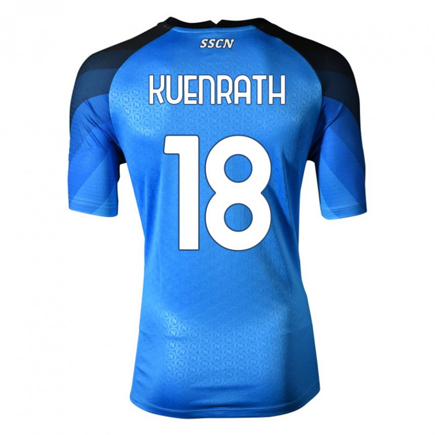 Mujer Camiseta Melanie Kuenrath #18 Azul Oscuro Gris 1ª Equipación 2022/23 La Camisa