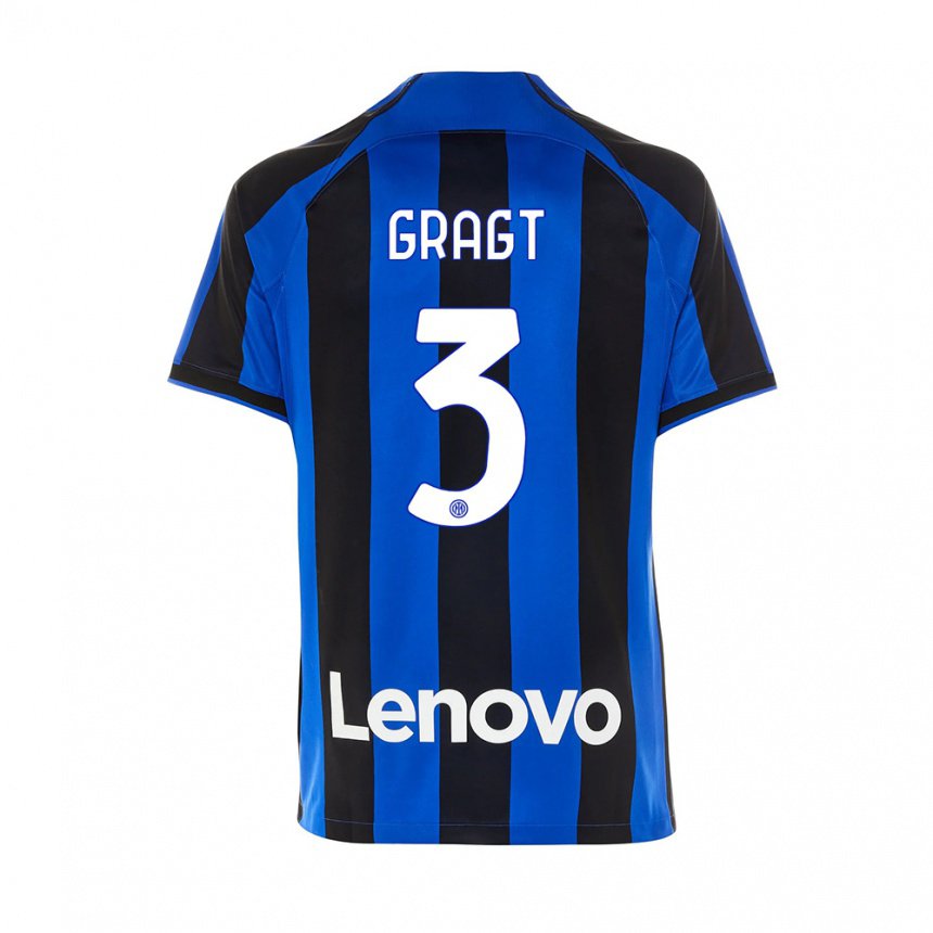 Mujer Camiseta Stefanie Van Der Gragt #3 Azul Real Negro 1ª Equipación 2022/23 La Camisa