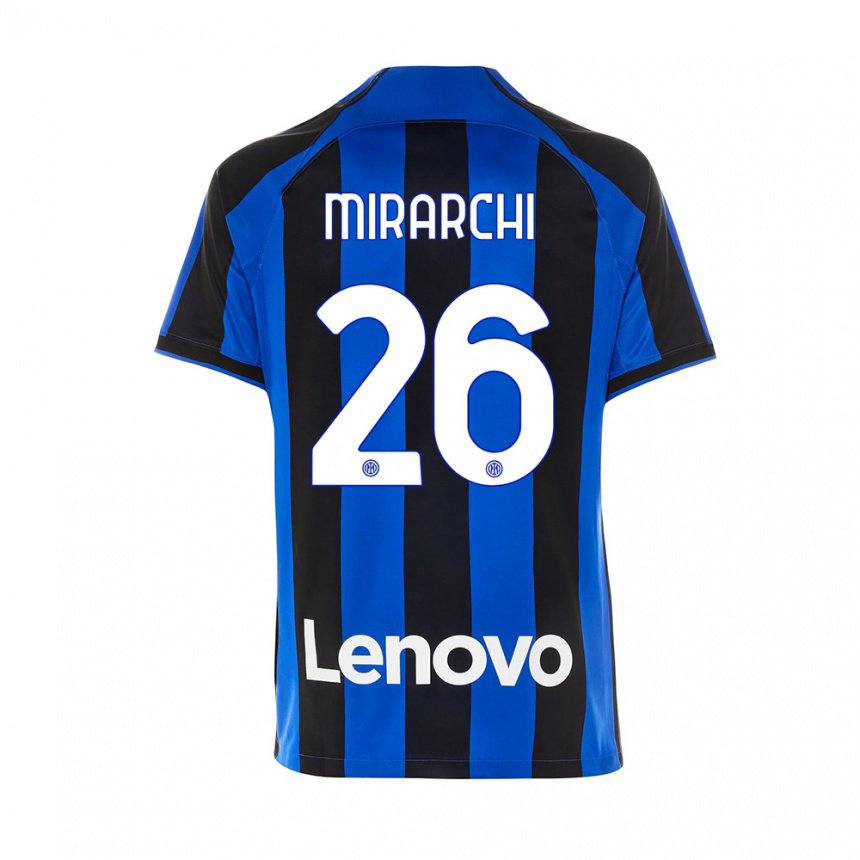Mujer Camiseta Mattia Mirarchi #26 Azul Real Negro 1ª Equipación 2022/23 La Camisa