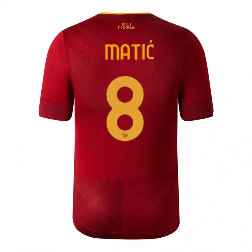 Mujer Camiseta Nemanja Matic #8 Marrón Rojo 1ª Equipación 2022/23 La Camisa