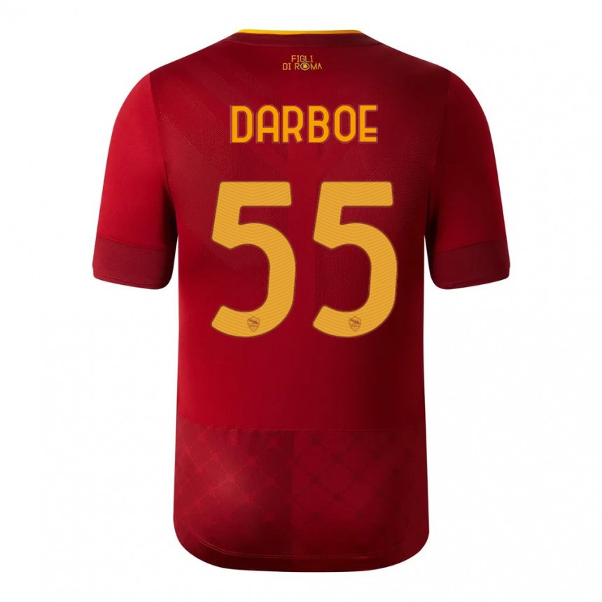 Mujer Camiseta Ebrima Darboe #55 Marrón Rojo 1ª Equipación 2022/23 La Camisa