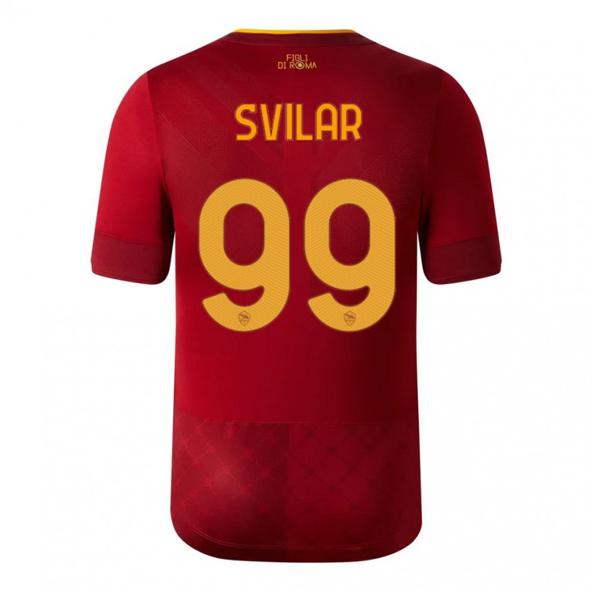 Mujer Camiseta Mile Svilar #99 Marrón Rojo 1ª Equipación 2022/23 La Camisa