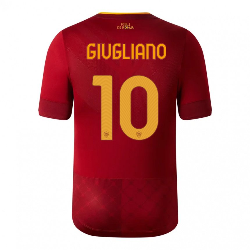 Mujer Camiseta Manuela Giugliano #10 Marrón Rojo 1ª Equipación 2022/23 La Camisa