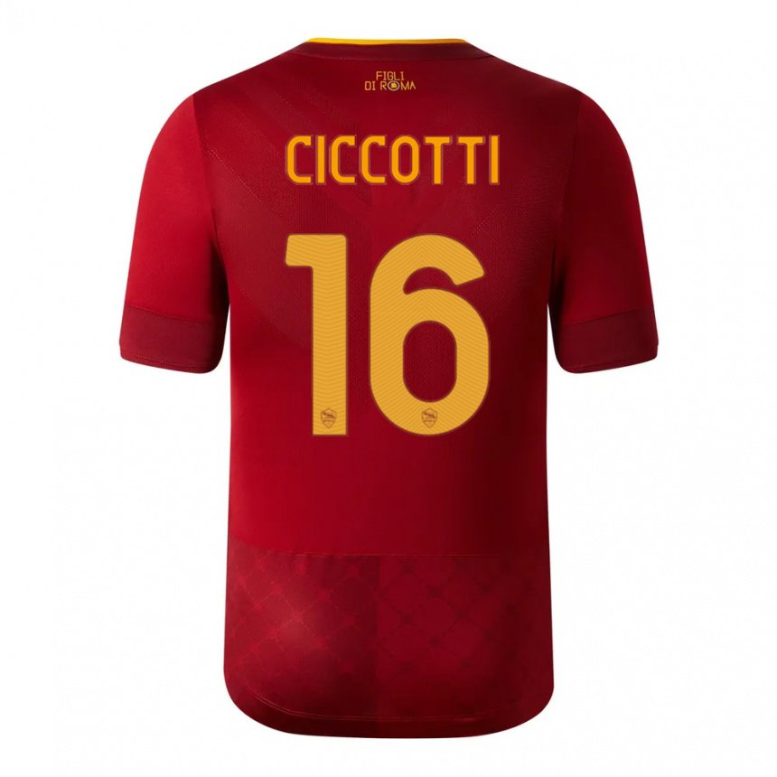Mujer Camiseta Claudia Ciccotti #16 Marrón Rojo 1ª Equipación 2022/23 La Camisa