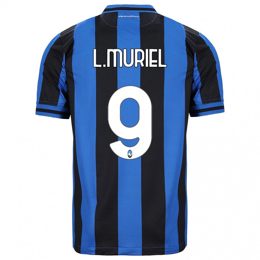 Mujer Camiseta Luis Muriel #9 Azul Negro 1ª Equipación 2022/23 La Camisa