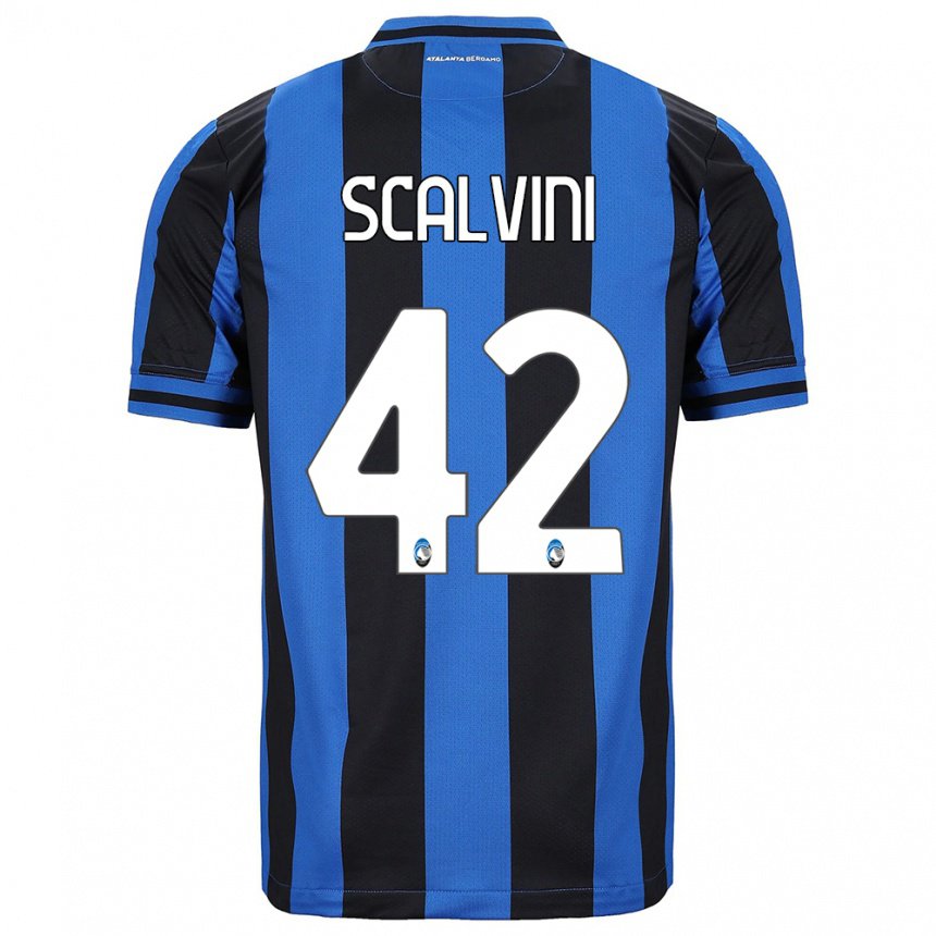 Mujer Camiseta Giorgio Scalvini #42 Azul Negro 1ª Equipación 2022/23 La Camisa
