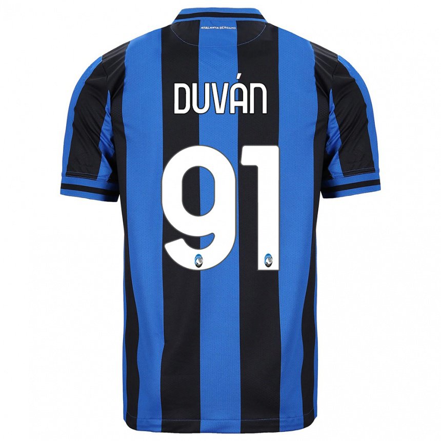 Mujer Camiseta Duvan Zapata #91 Azul Negro 1ª Equipación 2022/23 La Camisa