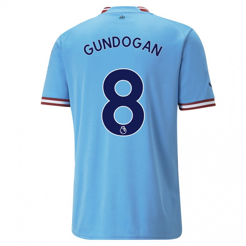 Mujer Camiseta Ilkay Gundogan #8 Azul Rojo 1ª Equipación 2022/23 La Camisa