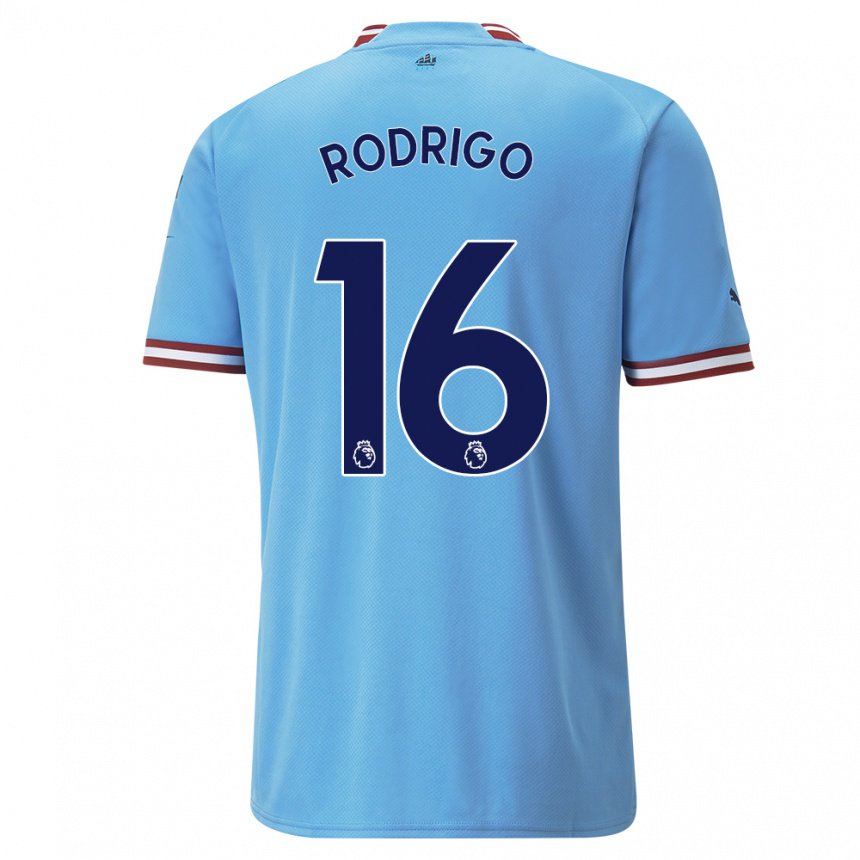 Mujer Camiseta Rodrigo Hernandez #16 Azul Rojo 1ª Equipación 2022/23 La Camisa