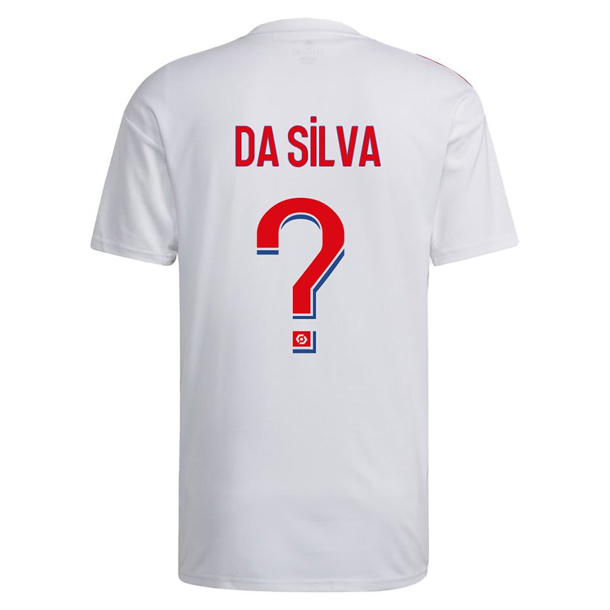 Mujer Camiseta Florent Da Silva #0 Blanco Azul Rojo 1ª Equipación 2022/23 La Camisa