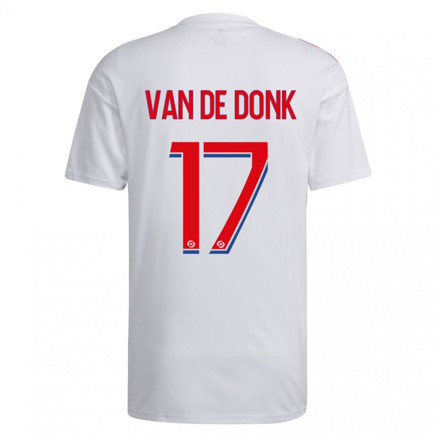 Mujer Camiseta Danielle Van De Donk #17 Blanco Azul Rojo 1ª Equipación 2022/23 La Camisa