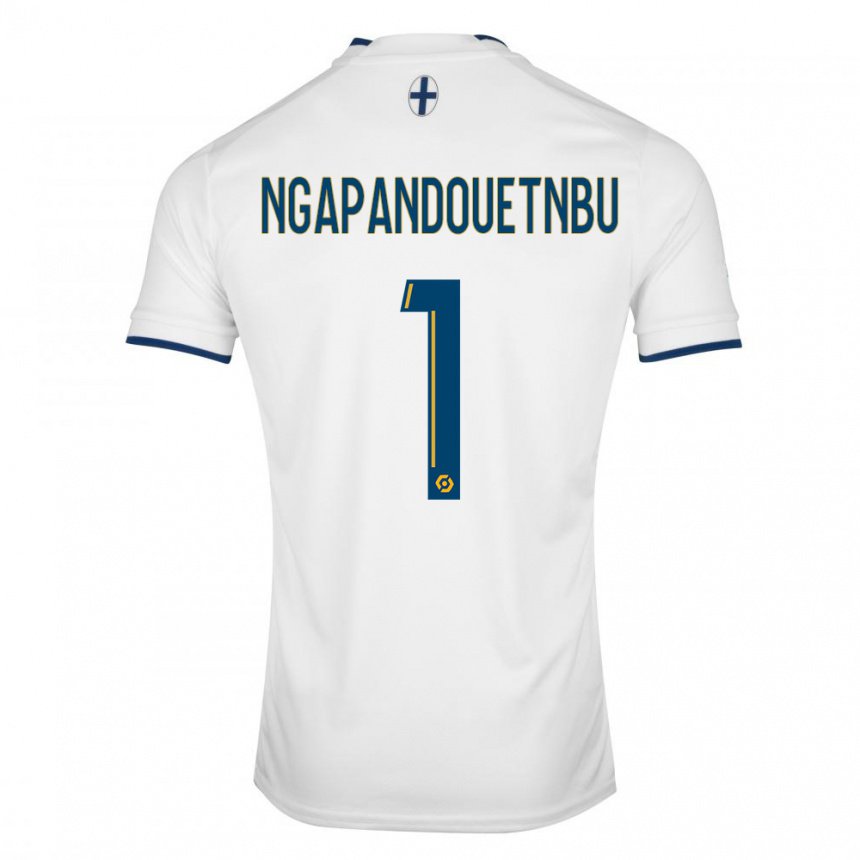 Mujer Camiseta Simon Ngapandouetnbu #1 Zafiro Blanco 1ª Equipación 2022/23 La Camisa