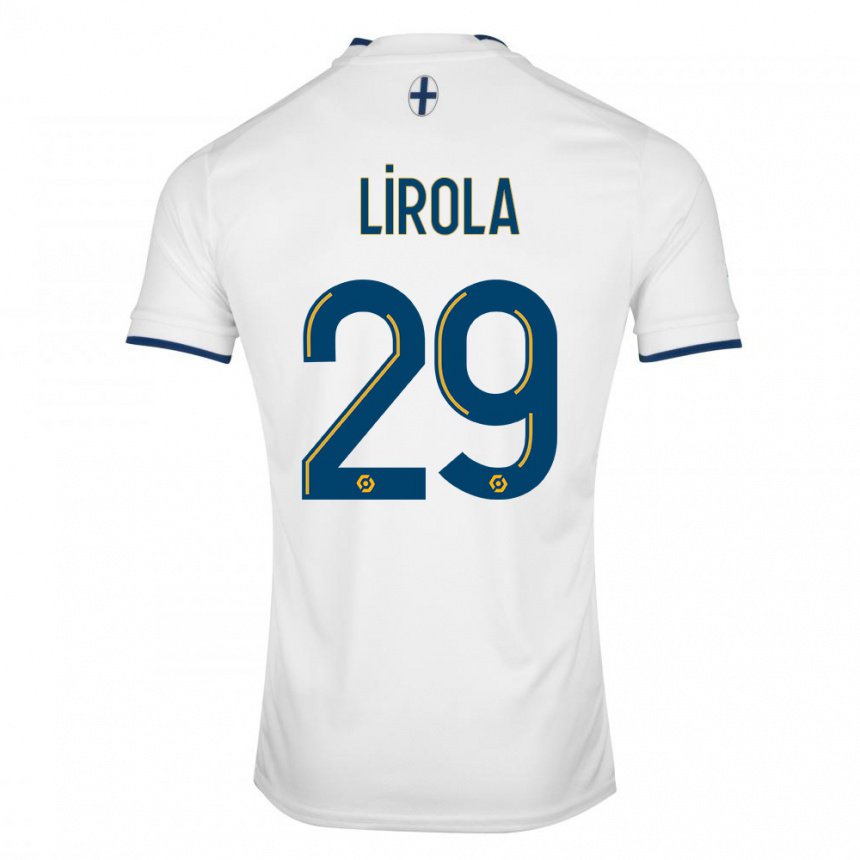 Mujer Camiseta Pol Lirola #29 Zafiro Blanco 1ª Equipación 2022/23 La Camisa