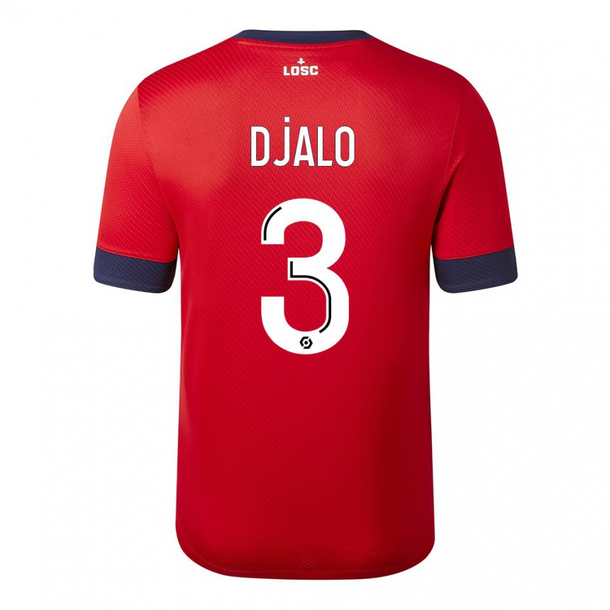 Mujer Camiseta Tiago Djalo #3 Manzana De Caramelo Roja 1ª Equipación 2022/23 La Camisa