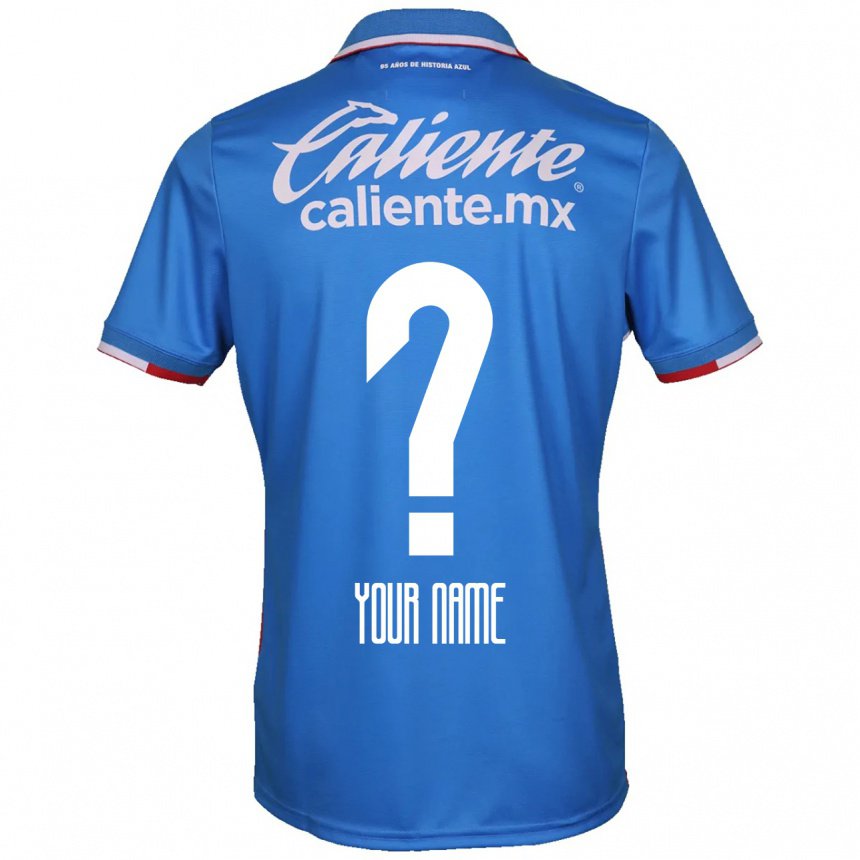 Mujer Camiseta Su Nombre #0 Azure Azul 1ª Equipación 2022/23 La Camisa