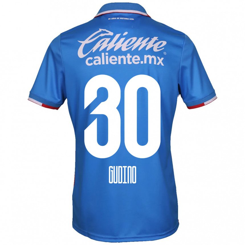 Mujer Camiseta Andres Gudino #30 Azure Azul 1ª Equipación 2022/23 La Camisa