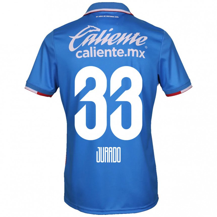 Mujer Camiseta Sebastian Jurado #33 Azure Azul 1ª Equipación 2022/23 La Camisa