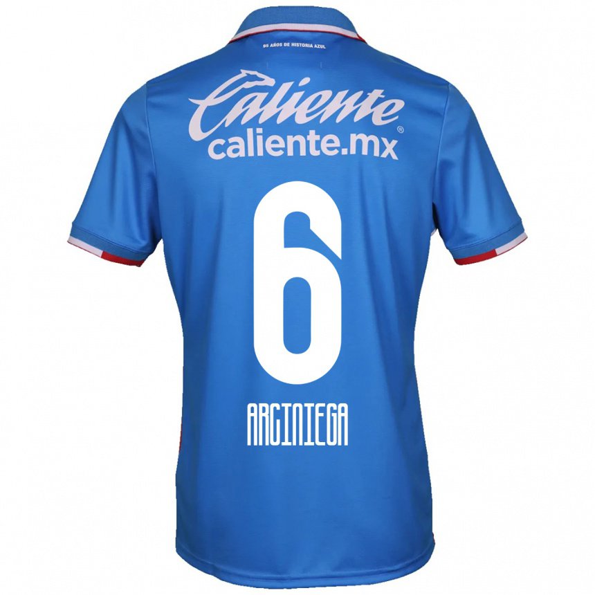Mujer Camiseta Mirelle Arciniega #6 Azure Azul 1ª Equipación 2022/23 La Camisa