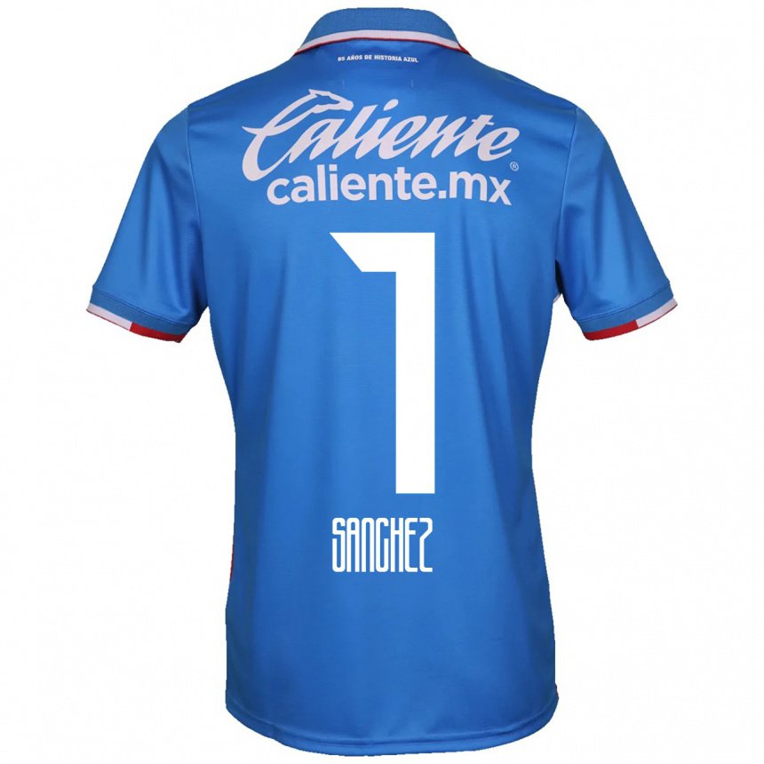 Mujer Camiseta Andrea Sanchez #7 Azure Azul 1ª Equipación 2022/23 La Camisa